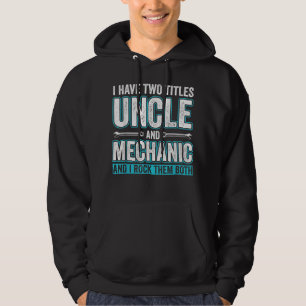 Manar farbror och Mechanic Funny Garage Fixing Car Hoodie