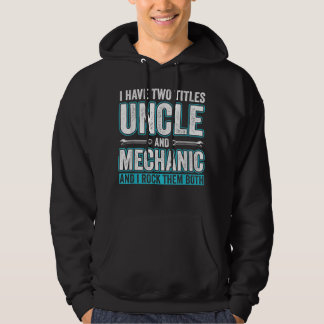Manar farbror och Mechanic Funny Garage Fixing Car Hoodie
