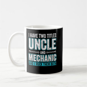 Manar farbror och Mechanic Funny Garage Fixing Car Kaffemugg
