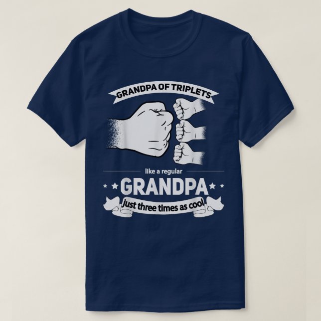 Manar Farfar till Triplets Announcement Grandpa  T Shirt (Design framsida)