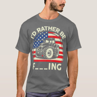 Manar Farmer Boy Funny jag skulle hellre vara odla T Shirt