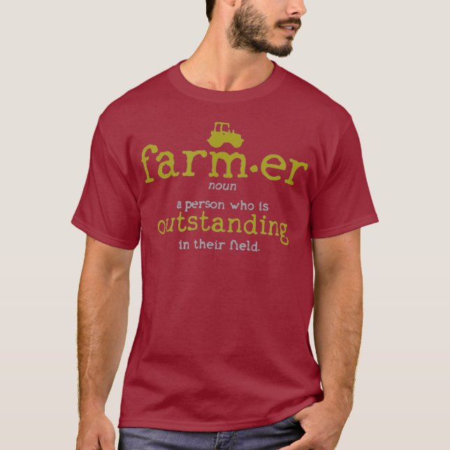 Manar Farmer Definition Dictionary Funny Farm T Shirt (Framsida)