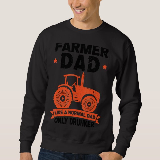 Manar Farmer Pappa som en normal Tjock med endast  Lång Ärmad Tröja (Framsida)