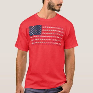 Manar Farmer Tractor juli 4:e amerikanska Flagga T Shirt