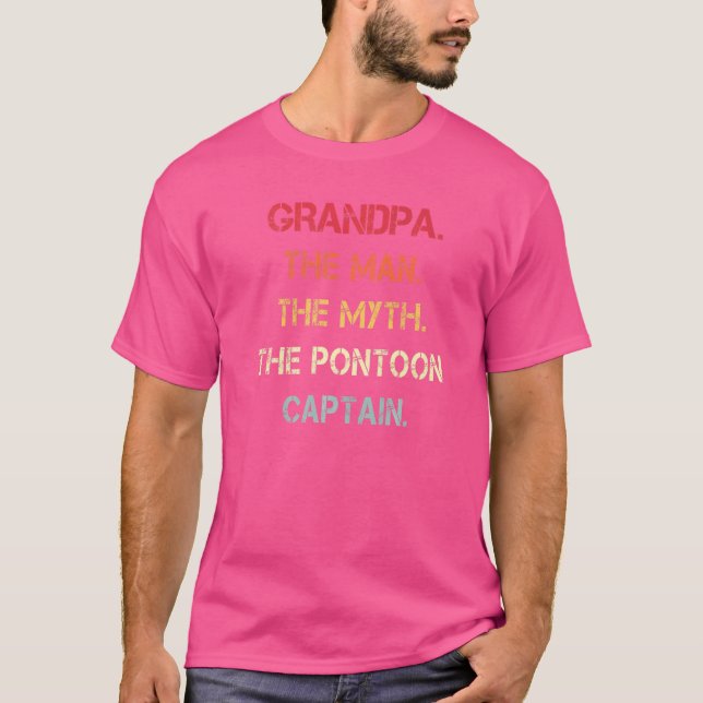 Manar farmor, mannen, myten, Pontoon kapten T Shirt (Framsida)