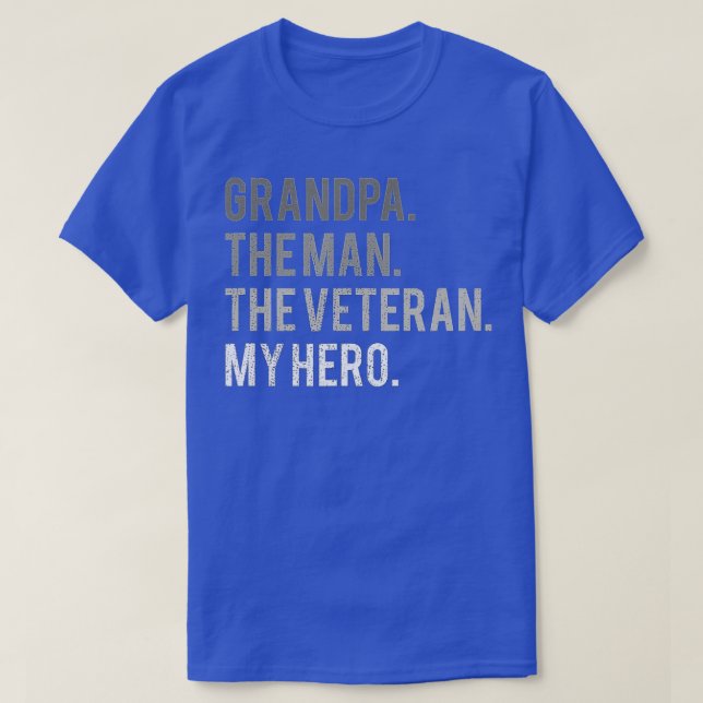 Manar farmpa mannen Veteran My Hero Pappa T Shirt (Design framsida)