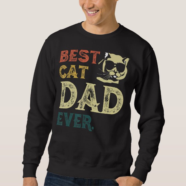 Manar Fars dag Best Cat Pappa någonsin Funny Cat P Lång Ärmad Tröja (Framsida)