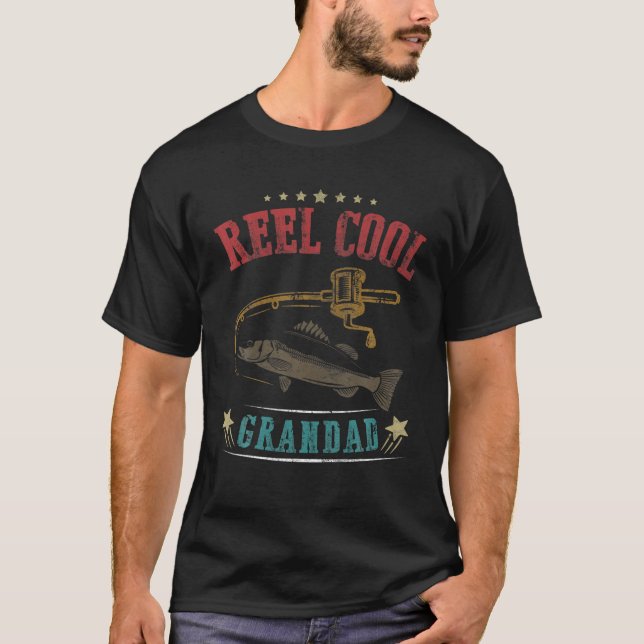 Manar Fars dag Funny Fishing Reel Coola Grandad T Shirt (Framsida)
