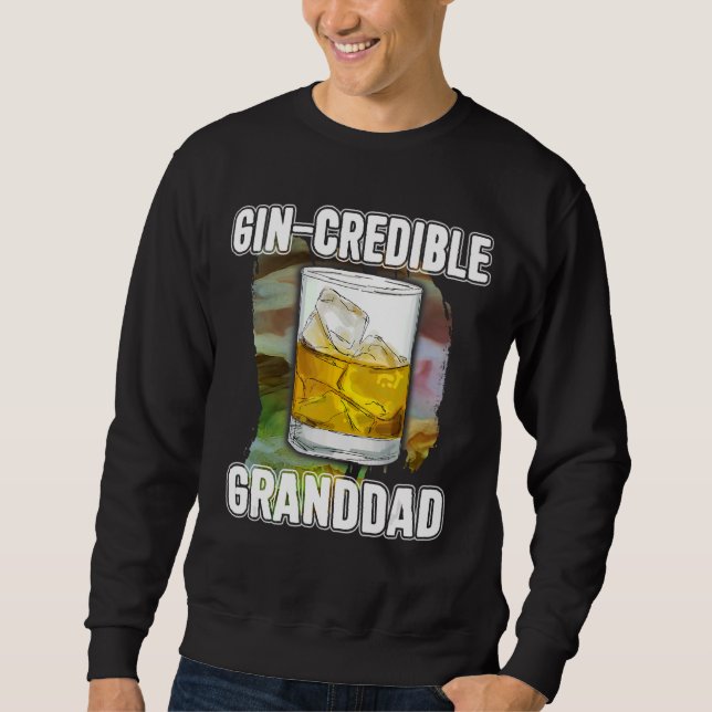 Manar Fars dag Gin Credibile Granddad Drink Lång Ärmad Tröja (Framsida)