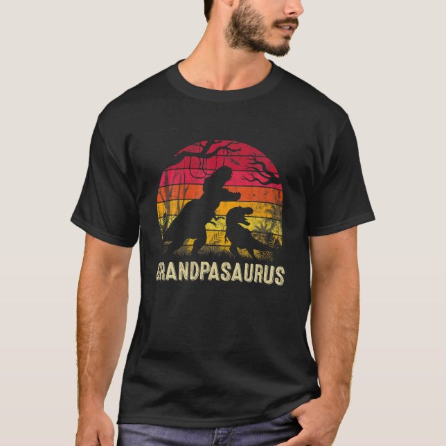 Manar Fars dag GrandpaSaurus Rex Funny Dinosaur T Shirt (Framsida)