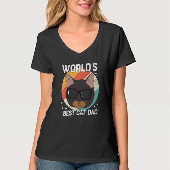 Manar Fars dag World's Best Cat Pappa Kitten T Shirt (Framsida)
