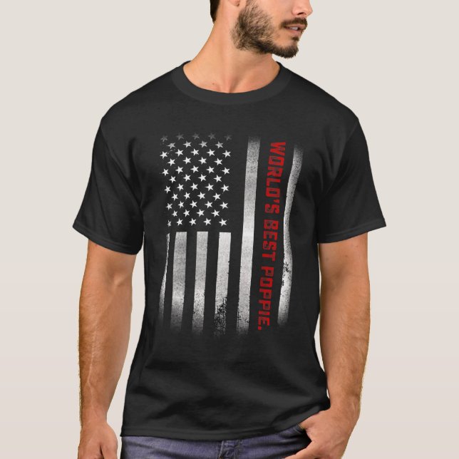 Manar Fars dag World's Best Poppie någonsin USA Fl T Shirt (Framsida)