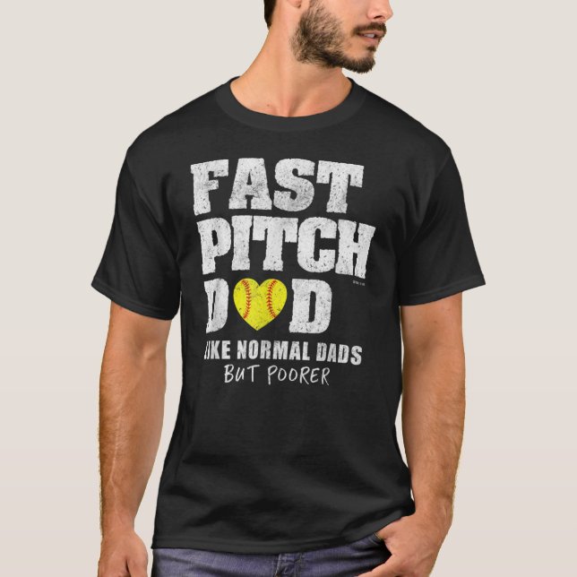 Manar Fastpitch Softball Funny Pappa T Shirt (Framsida)