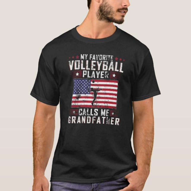 Manar Favorite Volleyball Player kallar mig Grandf T Shirt (Framsida)