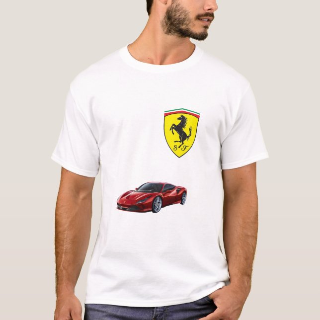 Manar Ferrari Logotyp T-Shirt - för Supercar Enthu (Framsida)