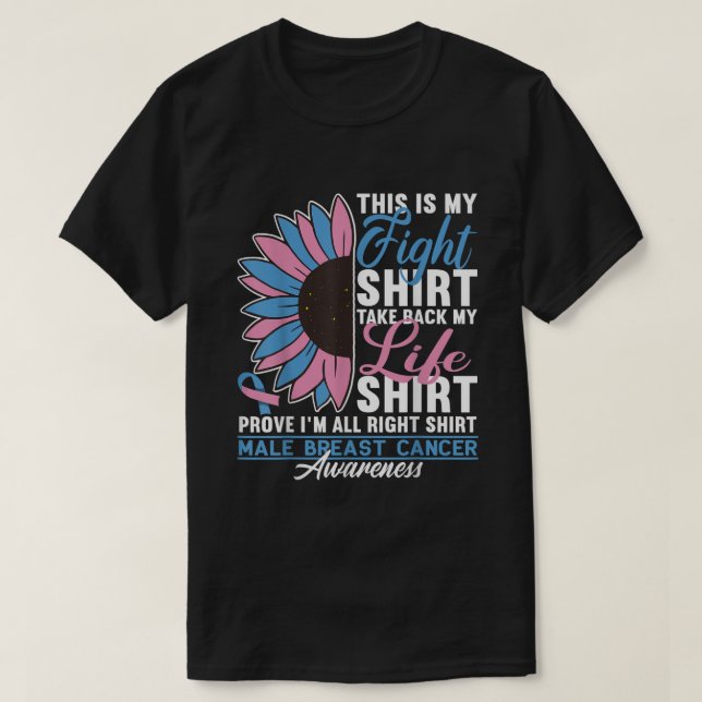 Manar Fight Shirt I MBC Carcinoma I Male Breast Ca T Shirt (Design framsida)