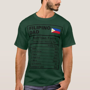 Manar Filipino Pappa Nutrition Facts Fars dag Nat T Shirt