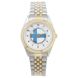 Manar Finland Flagga Two-Tone Bracelet Watch Armbandsur