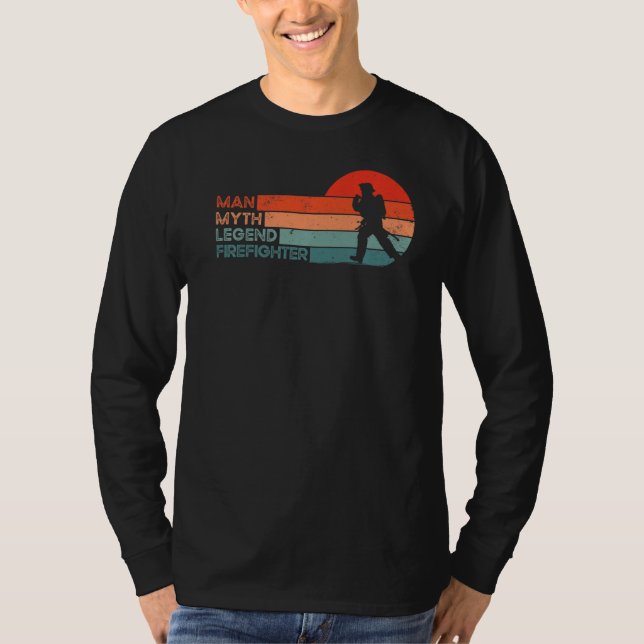 Manar Firefighter Fireman Volunteer Firefighter T Shirt (Framsida)