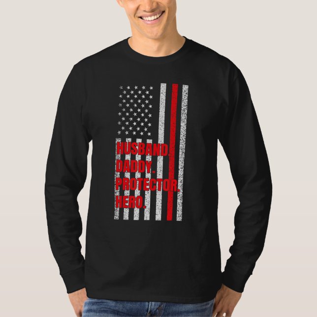 Manar Firefighter Pappa Make Pappa Protector Hero T Shirt (Framsida)