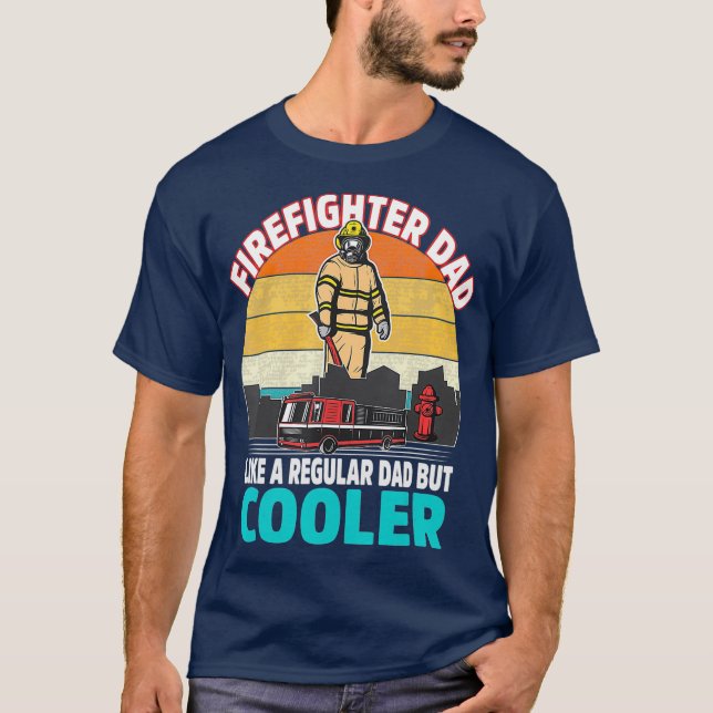Manar Firefighter Pappa Regular men Cooler Far T Shirt (Framsida)
