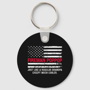 Manar Fireman Pop Pop USA flagga Proud Firefighter Nyckelring