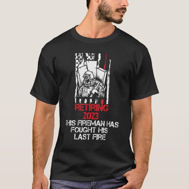 Manar Fireman Retiring 2023 Firefighter Pension T Shirt (Framsida)