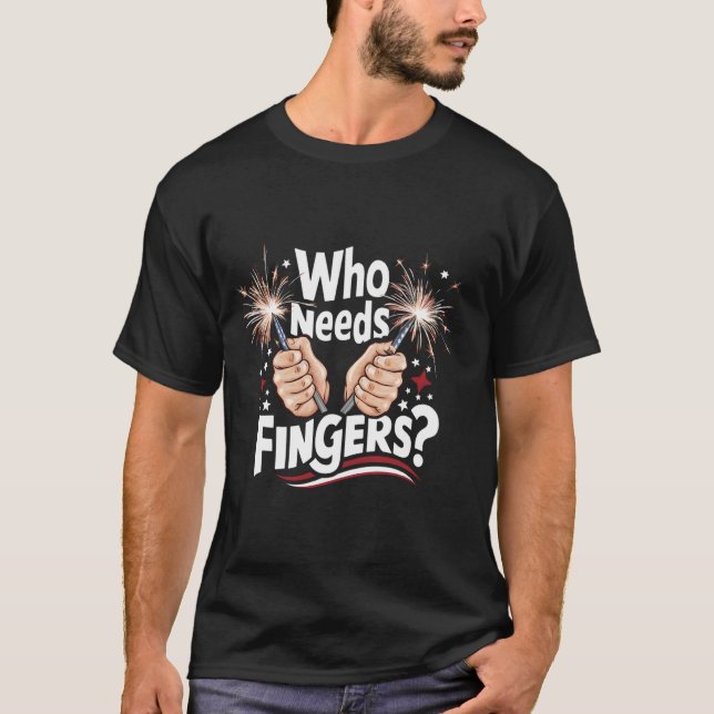 Manar Fireworks som behöver finger Funny Firecrack T Shirt (Framsida)