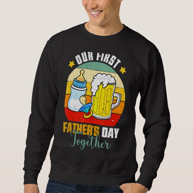 Manar First Fars dag Beer Baby Flaska pappa 20 Lång Ärmad Tröja (Framsida)