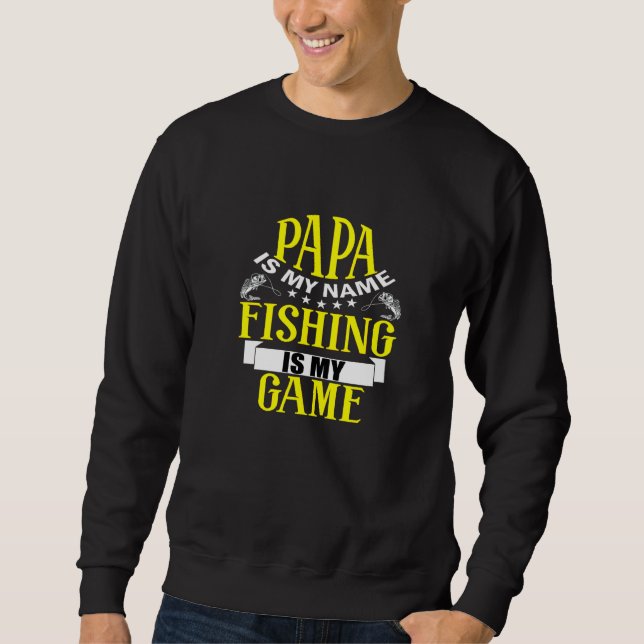 Manar Fish Fisher Fisherman Pappa pappa Husba Lång Ärmad Tröja (Framsida)
