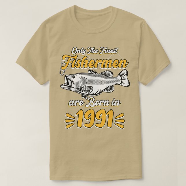 Manar Fisherman 30års födelsedag Funny Fishing Vin T Shirt (Design framsida)