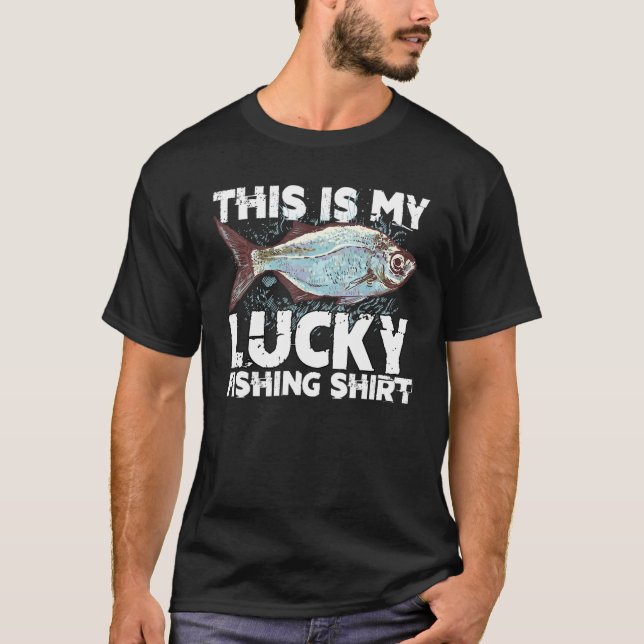 Manar Fishing I Angler som säger Fischer Pappa Gra T Shirt (Framsida)