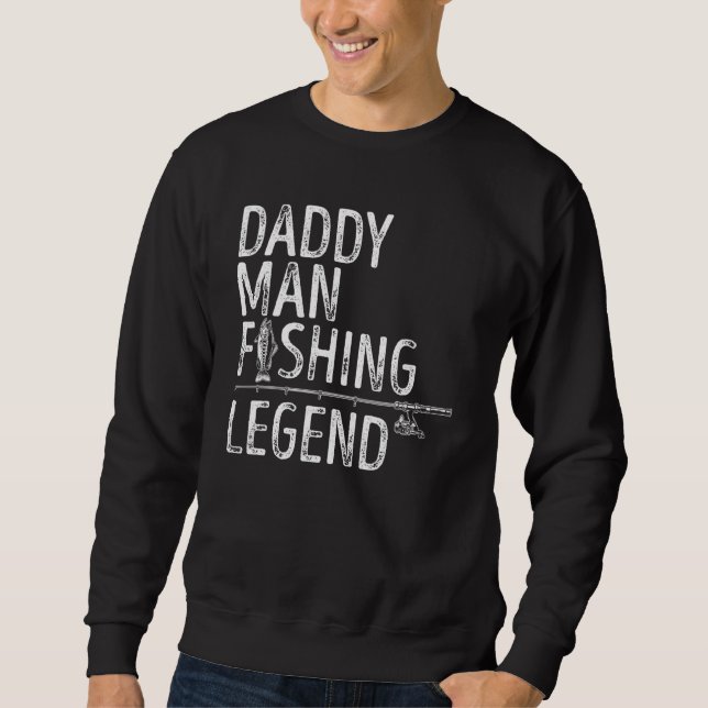 Manar Fishing Pappa Man Fishing Legend Proud Fishe Lång Ärmad Tröja (Framsida)