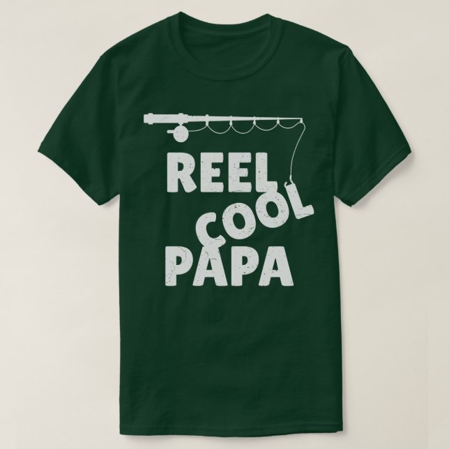 Manar Fishing Reel Coola Pappa Fars dag T Shirt (Design framsida)
