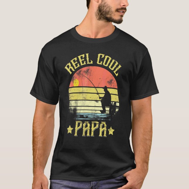 Manar Fishing Reel Coola Pappa T Shirt (Framsida)