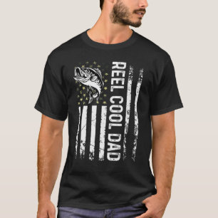 Manar Fishing USA flagga Reel Coola Pappa för papp T Shirt