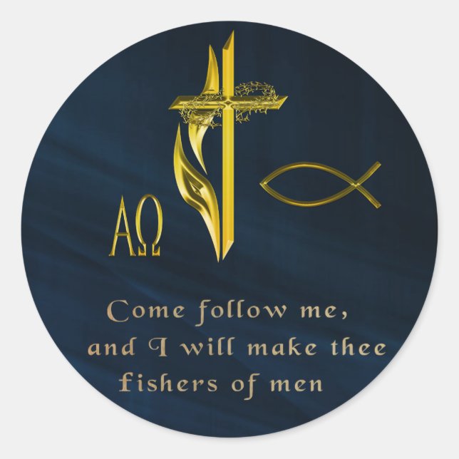 Manar fiskare runt klistermärke (Framsida)