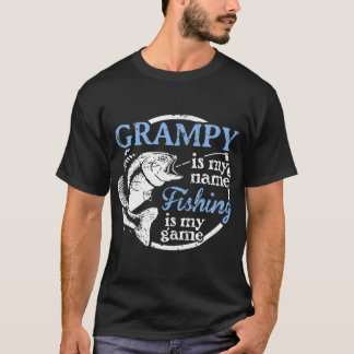 Manar Fiske Grampy Fars dag Gift för fiske efter P T Shirt