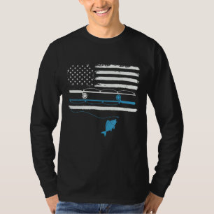 Manar Fiskefartyg Pappa Farfar USA flagga Fiskare T Shirt