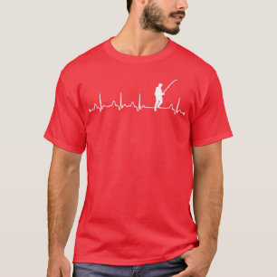 Manar Fiskeripuls EKG Pulse Fisherman Älskare  T Shirt