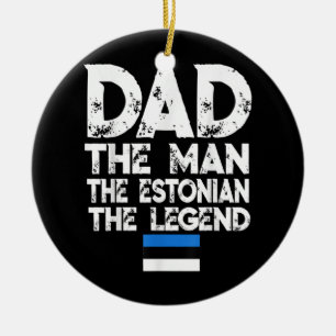 Manar Flagcastle Pappa Estlands Legend Far Julgransprydnad Keramik