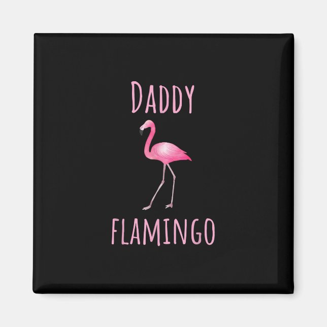 Manar Flamingo Gift pappa Flamingo Sommar Rosa Bir Magnet (Framsidan)