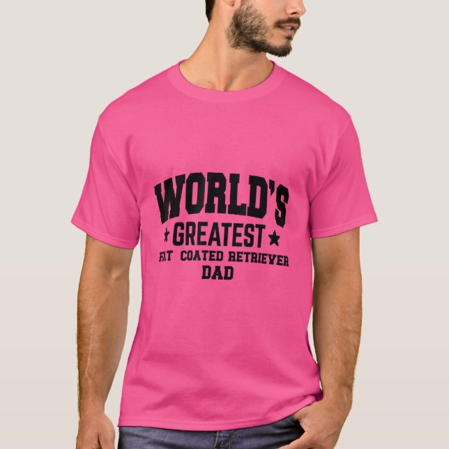 Manar Flat Jackat Retriever Hund Pappa T Shirt (Framsida)