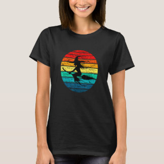Manar Flies Witch Vintage Sunset Halloween Costume T Shirt