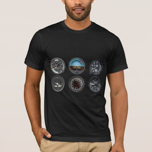Manar flyg instrumenterar T-tröja T-shirt (Framsida)