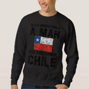 Manar, född i Chile, chilenska Flagga chilenska rö Lång Ärmad Tröja