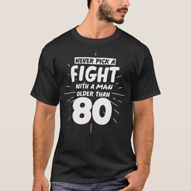 Manar födelsedag 80:e födelsedagen 80 år Funny Gif T Shirt (Framsida)