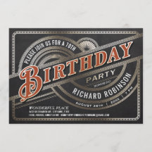 Manar Födelsedagsfest inbjudan - Retro Vintage