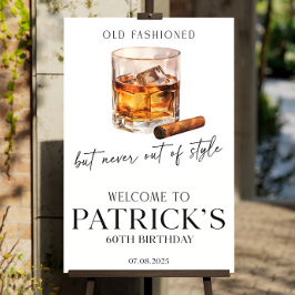 Manar Födelsedagsfest Welcome Sign, Cigar & Whiske