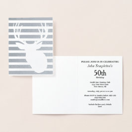 Manar Foil Hjort Hunting Birthday-inbjudningar Folierat Kort